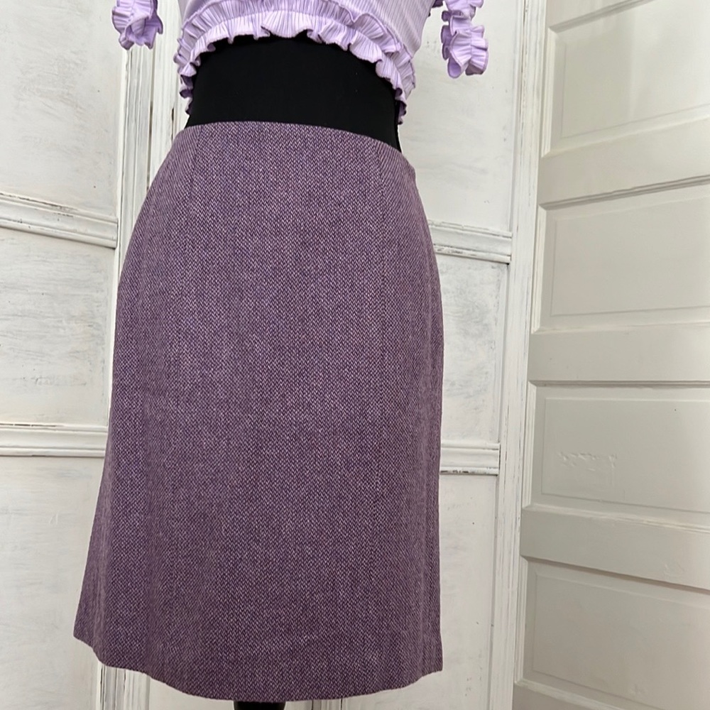 Vintage Lilac lavender wool blend midi skirt